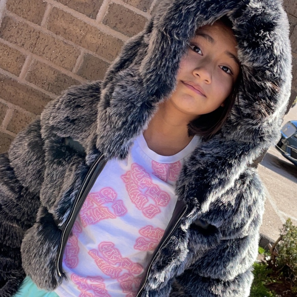 Chinchilla Girls Fur Coat
